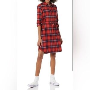 New‎ Goodthreads Women's Brushed Flannel Relaxed-Fit Belted Shirt Dress (Medium)